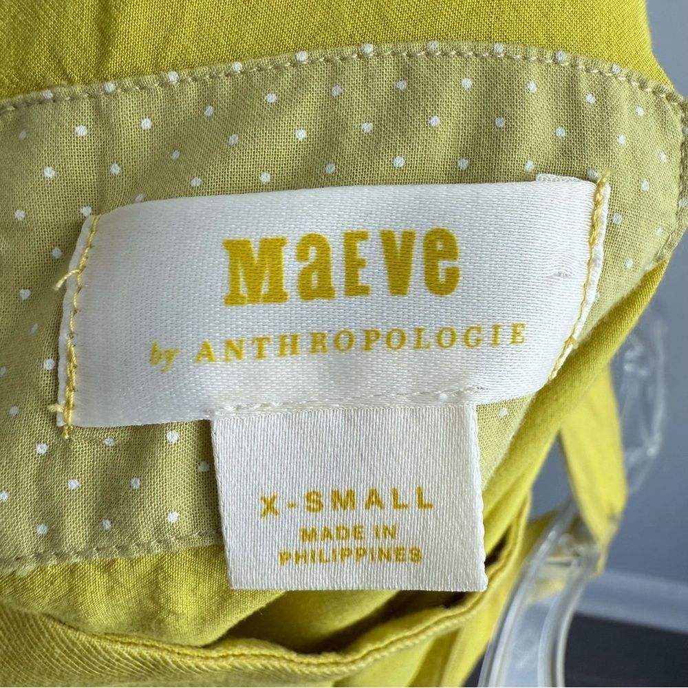 Anthropologie Maeve Lorraine Yellow Cutout Swing Mini Dress XS Summer Vacation - Picture 7 of 14